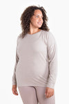 Soft and Cozy Brushed Crew Neck LS Top