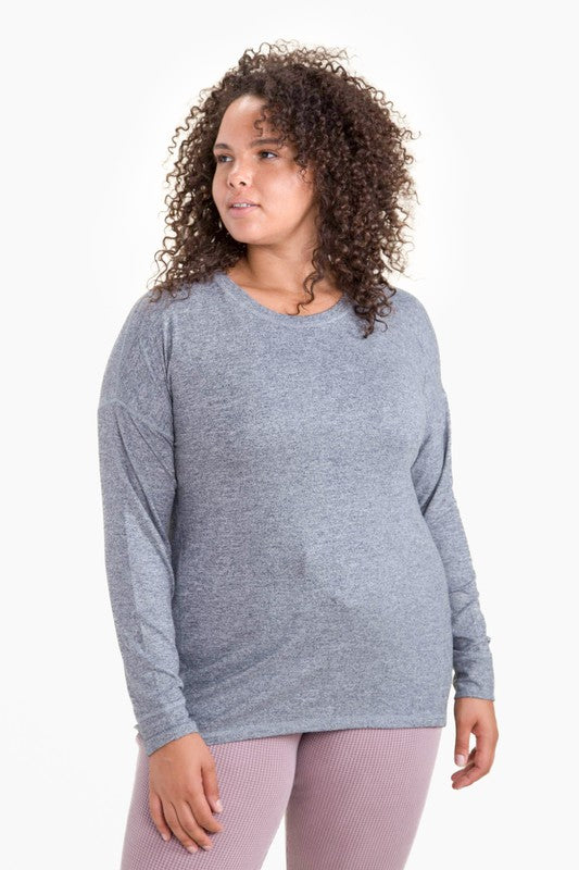 Soft and Cozy Brushed Crew Neck LS Top