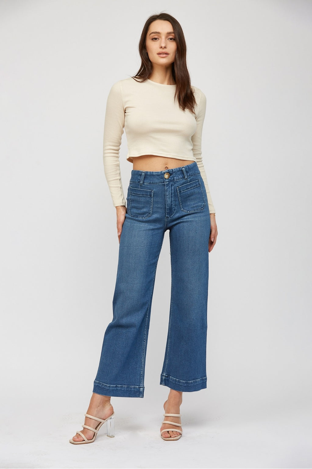 Mica's High Rise Cropped Soft Denim