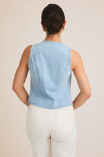 Denim & Lace Trim Vest