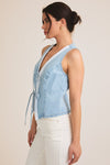 Denim & Lace Trim Vest