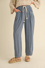 Lynzi's Linen Blend Barrel Leg Pants