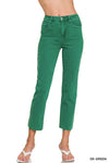 Acid Washed High Waist Cropped Straight Pants