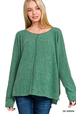 Ribbed Center Seam Dolman Top