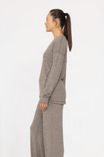Soft and Cozy Brushed Crew Neck LS Top