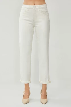 Holly's High Rise Boyfriend Cream Risen Denim