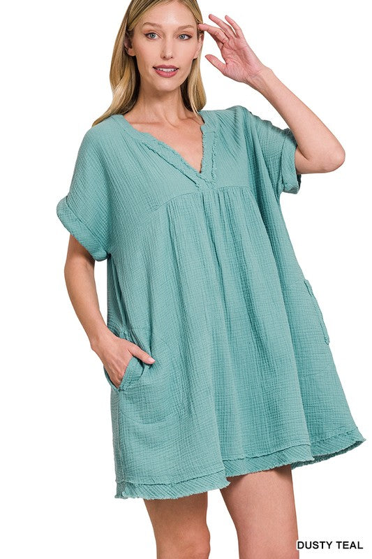 Victoria's V-Neck Double Gauze Dress