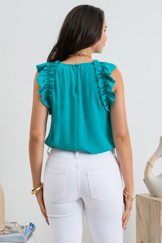 Light and Airy Spring Ruffled Tank