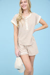Heather's Snap Button Henley Knit Top