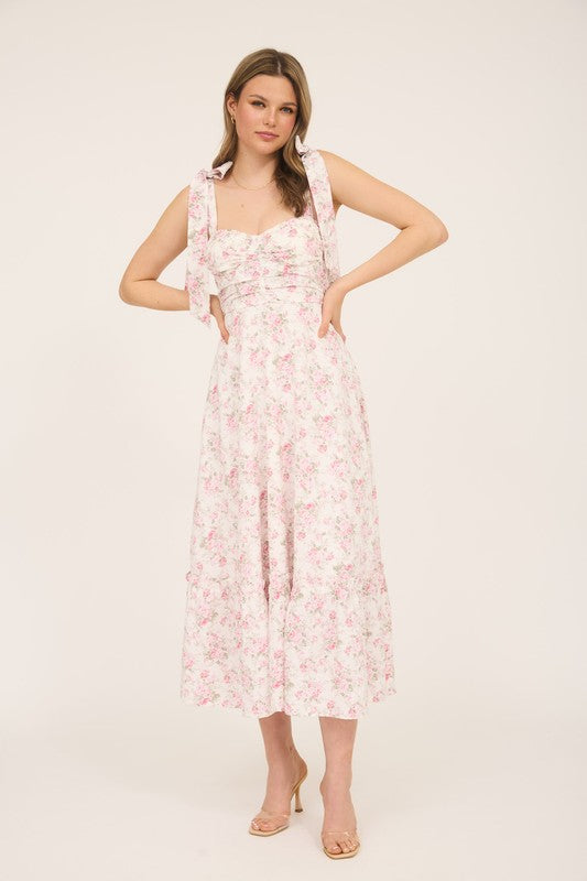 Tia's Floral Tie Strap Dress