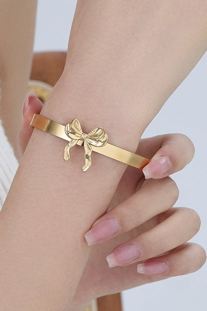 Gold Bow Cuff Bracelet