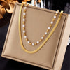 Gold and Pearl Layered Necklace