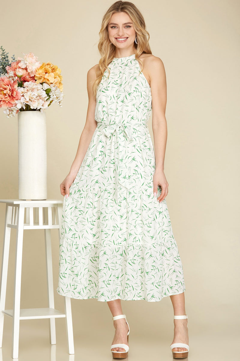 Living A Dream High Neck Midi Dress