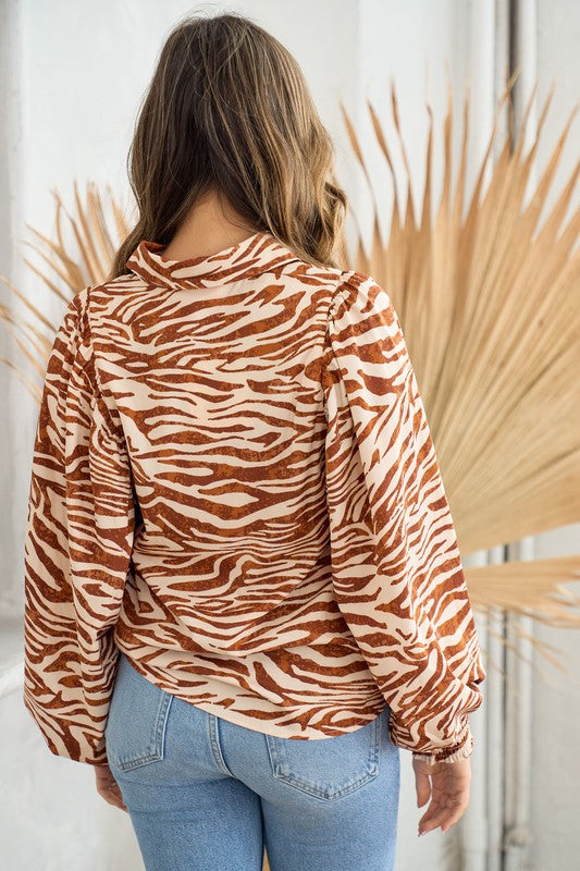 Tiger Time Long Sleeve Blouse