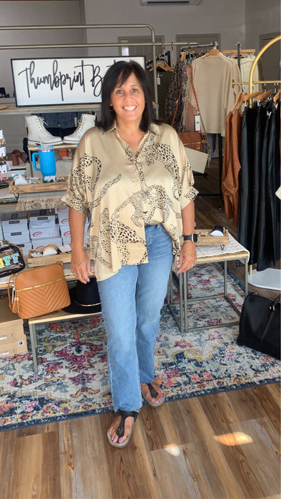 Leo Satin Dolman Top
