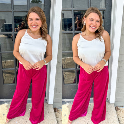 Stand Out Wide Leg Velvet Pants