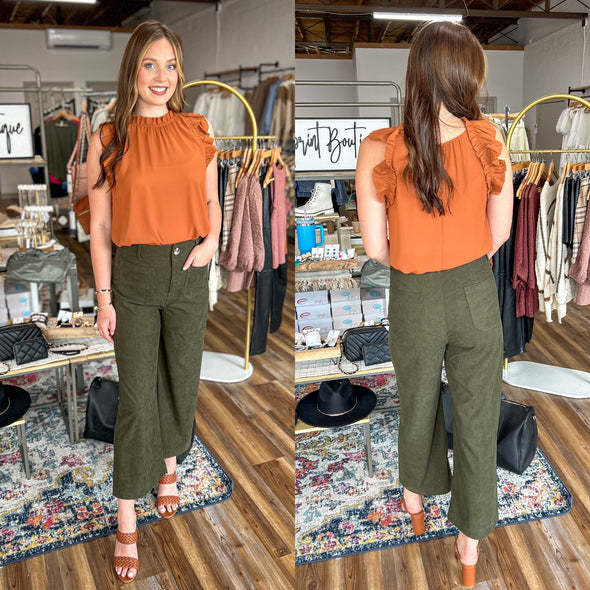 Wanting More Olive Corduroy Pants