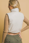 Faux Leather Puffer Vest