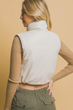 Faux Leather Puffer Vest