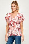 Isabella's Printed Vneck Blouse