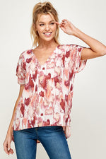 Isabella's Printed Vneck Blouse