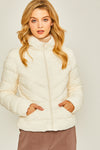 Zip Up Puffer Jacket With Storage Bag