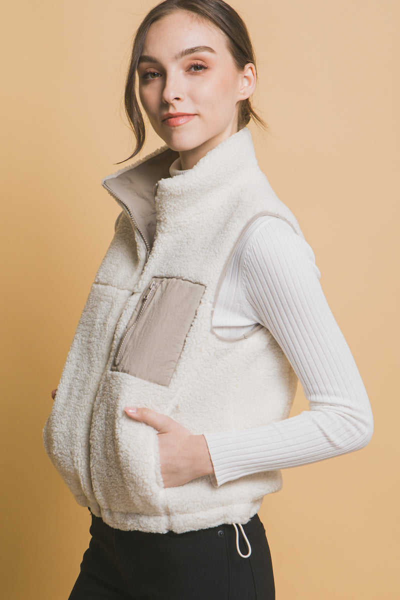 Reversible Fleece Vest With Side Pockets
