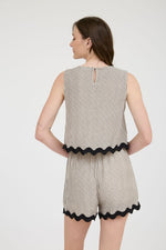 Sadie's Striped Wave Hem Mini Shorts