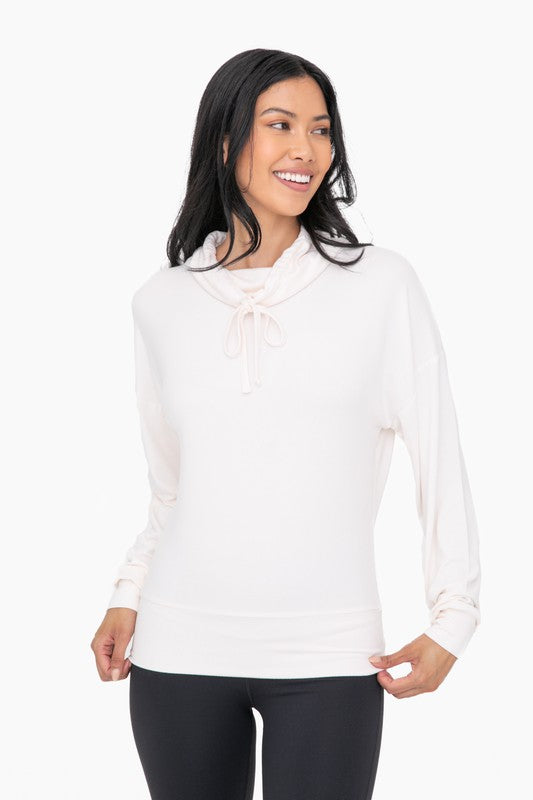 Brushed Cowl Neck Lounge Pullover