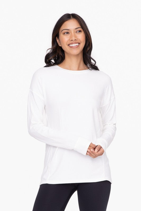 Soft and Cozy Brushed Crew Neck LS Top