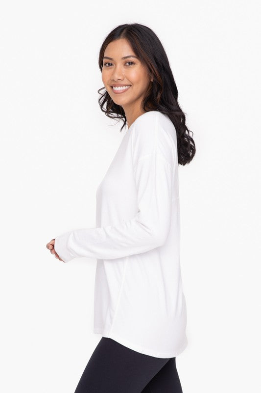 Soft and Cozy Brushed Crew Neck LS Top