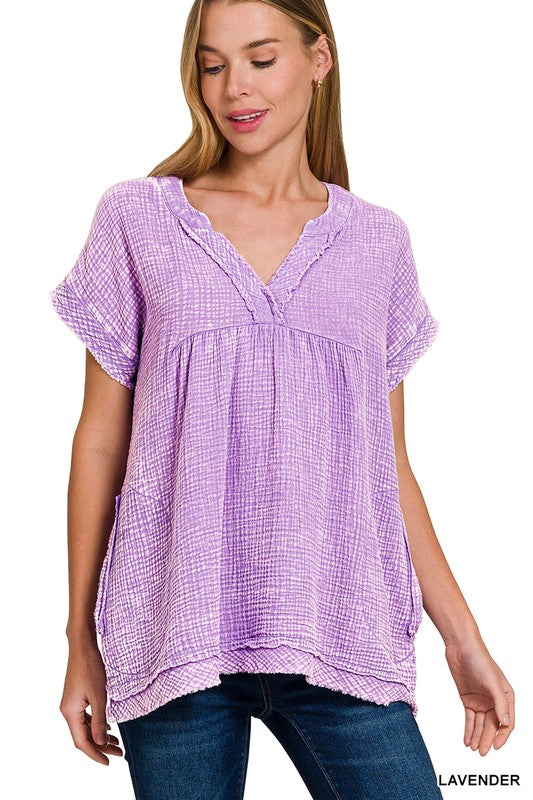 Elise's Double Gauze Raw Edge Shirt
