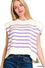 Oversized Crew Neck Stripe Sweater Vest