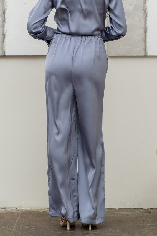 Wide Leg Satin Pants