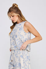 When In Greece Linen Floral Top