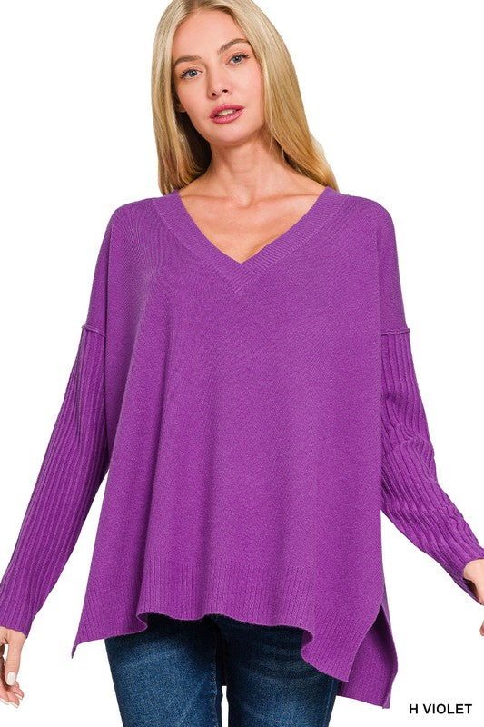 LSU Purple Vneck Sweater
