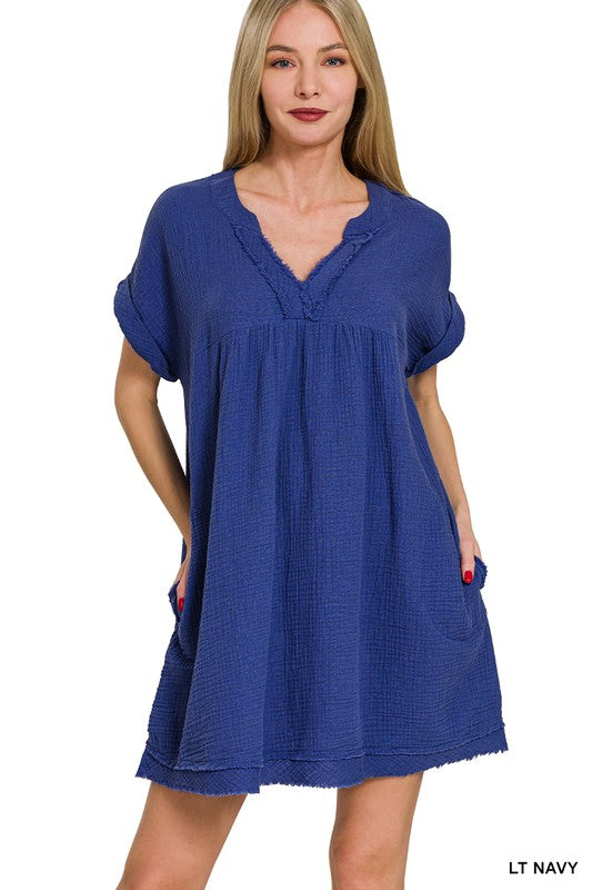 Victoria's V-Neck Double Gauze Dress