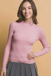 Fitted Ribbed Knit Sweater with Sleeve Buttons