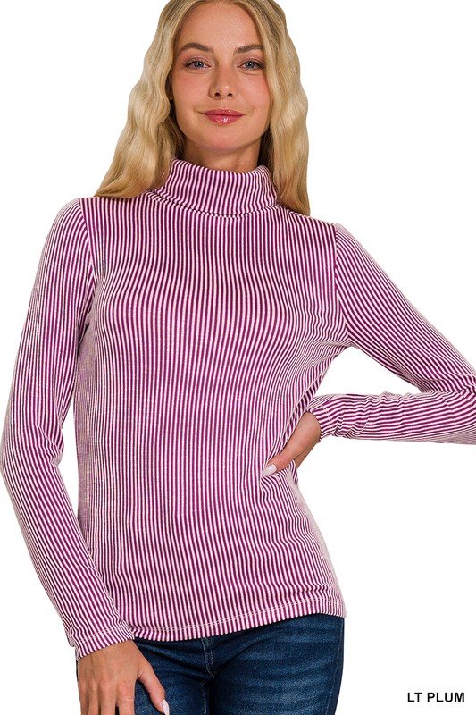 Ribbed Turtleneck Top