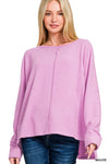 Ribbed Center Seam Dolman Top