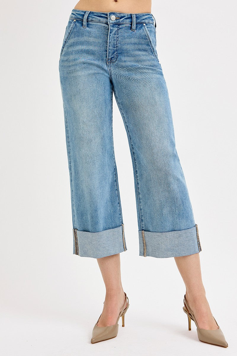 The Leah Tummy Control Cuff Denim
