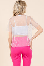 Rhinestone and Pearl Mesh Top