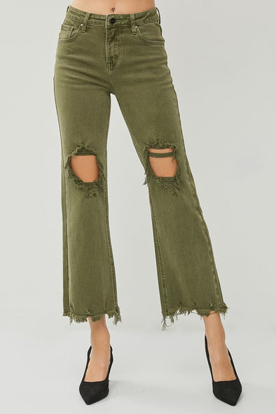 Moss Risen High Rise Distressed Denim