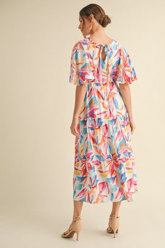Morgan's Multicolor Print Tiered Midi Dress