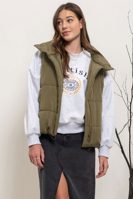 Solid Puffer Vest