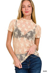 Lace Layering Short Sleeve Top