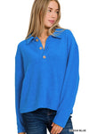 Brushed Button & Collared Sweater