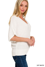 Shorty's Vneck Short Dolman Sleeve Sweater