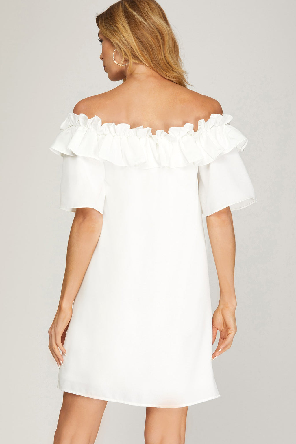 Believe Me Off the Shoulder Dress