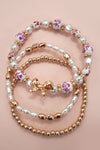 Faithlyn's Ceramic Porcelain Bow Multi-Layer Bracelet